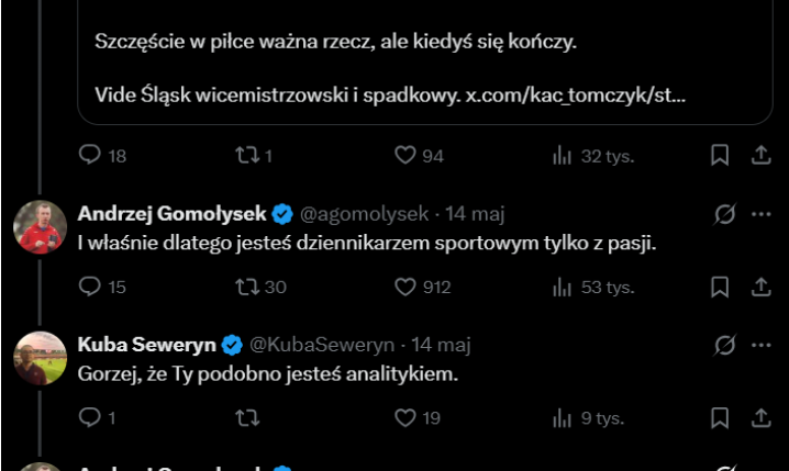 DWIE RIPOSTY Andrzeja Gomołyska na wpisy Kuby Seweryna xD